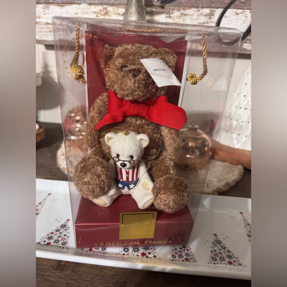 LENOX* American Bears*Teddy Bear 100th. Anniversary* & Porcelain Bear Ornament